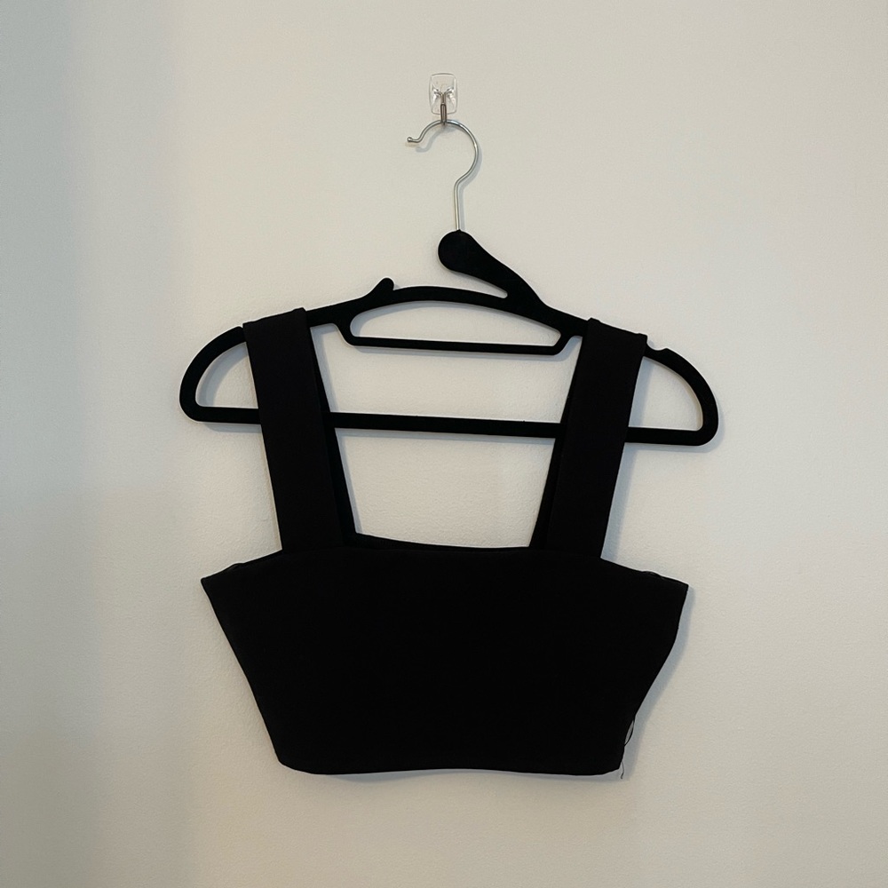 Zara square neck cropped tank
